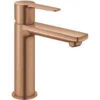 GROHE Lineare enhandsblandare för handfat – kranen ”click S” i borstad yta i färgen ”warm sunset”