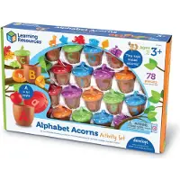 Learning Resources Alphabet Acorns Aktivitetsset – Praktisk bokstavsigenkänning, matchning mellan stora och små bokstäver, färgkodade räknare