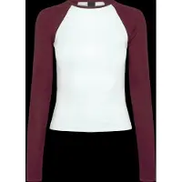Gina Tricot  - Contrast long sleeve top - Långärmade toppar - Vit - XS - Dam