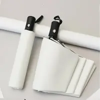 Yiran bag 8-Rib Automatiskt hopfällbart Paraply - Kompakt, lättviktigt, hållbart, UV-skydd - regn- och solparaply, automatiskt solskydd 01 white
