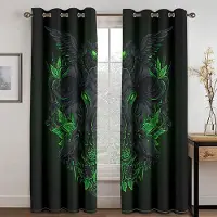 Simple and warm Ebony Gyllene mörk vind Totem digitaltryckt gardin vardagsrum sovrum hemmiljö landskapsarkitektur polyesterfiber gardintyg W50xH130(CM)x2pcs&Grommet Top blå