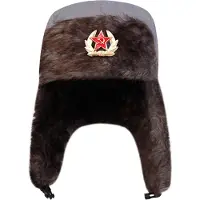 Yiran bag Unisex Femuddig Stjärna Nationalemblem Lei Feng-mössa Vinter Öronlappar Varm Skidmössa Bombermössor För Ridning Och Snöaktiviteter black