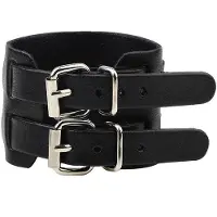 Yiran bag Punk Unisex Breda Äkta Läderarmband Dubbelspänne Herr Dam Wrap Armband Ny Mode Smycken black