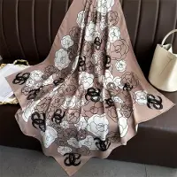 Simple and warm Tryckt Satängsilke Fyrkantig Scarf Hijab Dam Bandana 90CM Huvuddukar Halsduk Dam Muffler Sjal Wrap Foulard Pannband