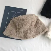 Yiran bag Nisch Plysch Fiskarhatt för Kvinnor Höst och Vinter Trendig Varm Öronskydd Bucket Hat M（56-58cm）