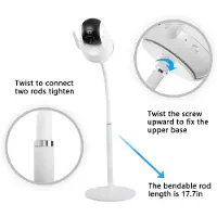 Shoemst Babymonitorfäste Babykamerahållare Babykamerastativ för spjälsäng barnkammare Kompatibel med VAVA babymonitor 720P vit