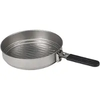 Shoemst 1100ml Titan Stekpanna Ultralätt Grill Stekpanna med Fällbart Handtag för Utomhusmatlagning Camping Vandring Backpacking gray