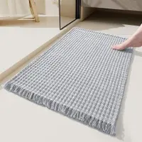 Yiran bag Badrumsmatta Badrumsdörr Absorberande Matta Hushållstoalett Halkfri Fotmatta Toalettdörrmatta Entrématta 40X60