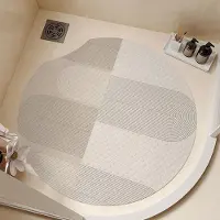 Yiran Health & Beauty Rund Sugkopp Golvmatta Badrum Halkfri Fotmatta Enkel Badrum Duschrum Vattentät och Fallsäker Specialmatta round notch 55 * 55cm
