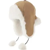 Yiran bag Höst- och vintermössa för dam utomhus, kalltålig och varm mössa, plyschförtjockad Lei Feng-mössa, plysch öronlapp, knythuva One Size white