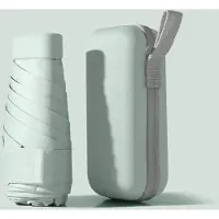 Yiran bag Mini Paraply Kapselparaply Soligt och Regnigt Dubbelanvändning Regntätt Solskydd Utomhus Resor Bärbart Parasoll Paraply gray