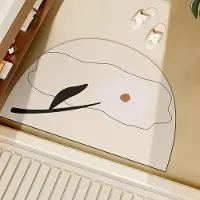 Yiran Health & Beauty Enkel Vind Abstrakt Badrumsmatta Halvcirkelformad Badrumsdörr Diatomitlera Vattenabsorptionsmatta Snabbtorkande Halkfri Fotmatta 40 * 60Cm