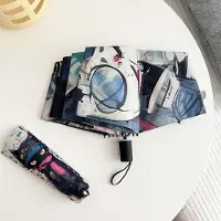 Yiran bag Paraply Trendigt Cool Katt Vinyl Fällbart Paraply Solskydd Regn Dubbelsyfte Student Solskydd UV Solparaply gray
