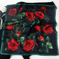Simple and warm Ny 100% Naturlig Äkta Silke Halsduk Nackduk Foulard Dam Bandana Halsdukar Kvinnor Hijab Sjal Sjaler Fyrkantig Näsduk Real Silk 53x53cm red