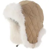 Yiran bag Vinter Plus Sammet Förtjockad Kant Matt Ray Leeve Hatt Utomhus Kall och Varm Hatt Mångsidig Ansiktsskydd Liten Öronskyddshatt Average size white