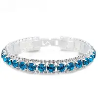 Yiran pet products Toppsäljare 925 Sterling Silver Färg Armband Full AAA Zirkon Österrikisk Kristall Femme Kvinnor Länk Kedja Smycken Armband 14 Färger