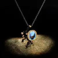 Yiran pet products Skönhet Överdrivet Månsten Svart Guld Tvåfärgat Överdrivet Halsband black