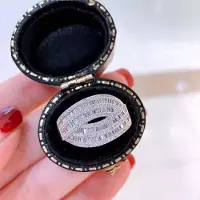 Yiran pet products Ny Lyx Helt Diamant Rund Super Flash Zirkonring för Kvinnor för Europeiska och Amerikanska Bankett Förlovningsringar No. 10 white
