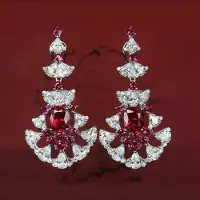 Yiran pet products Massiv 925 Sterling Silver Ursprung Rubin Ädelsten Smycken Örhänge För Kvinnor Fina Aros Mujer Öra Silver Örhängen Hängande Örhängen antik silverfärg
