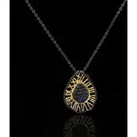 Yiran pet products Handgjorda Designerstil High End Bankett Personliga Smycken Italiensk Europeisk och Amerikansk Stil Tvåfärgat Guld Delat Halsband Stort Hänge black