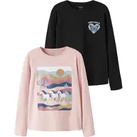 Name it T-shirt 'NKFVIX' ljusblå / pastellrosa / svart / vit
