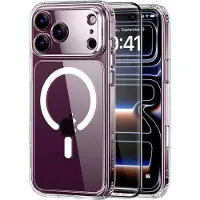 ESR -set bestående av Classic Hybrid magnet Case med kamerastyrning knapp & Tempered-Glass displayskydd Apple Apple iPhone 18 Pro Max/17 Pro Max transparent 1A00500101