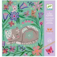 Djeco Skraplotter - 4 st. - Encounters - - One Size - Målarbok