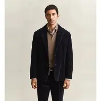 Gant för män. 7706387 Kavaj i marinblå manchester (52), Bomull, Klassisk, Marino