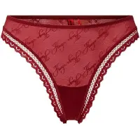 HUGO Lace-trim thong with script logos