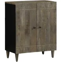 vidaXL Buffé ljusgrå 60x33,5x75 cm massiv mangoträ, skåp, garderob, hög buffé, sidoskåp, skåp 4017794