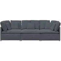 vidaXL Modulsoffa med dynor sammet mörkgrå