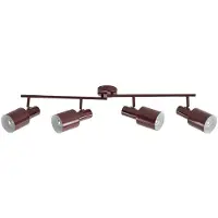 LINDBY takspotlight Ovelia, mörkröd, 80 cm, 4 lampor, E27 Ovelia , dimbar, Röd, Vardagsrum / matsal, Metall, Modern, Spotlight