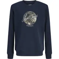 Jack & Jones Junior Sweatshirt 'Honolulu' mörkblå / vit