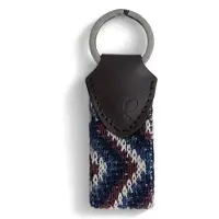 Silbon Woven Leather Nyckelring