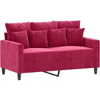 vidaXL 2-sitssoffa vinröd 120 cm sammet