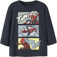 Name it T-shirt 'NMMJARL SPIDER' marinblå / ljusblå / gul / eldröd