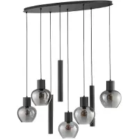 Brilliant Hänglampa Ligari, Aluminium / grå / zink, Vardagsrum / matsal, Glas, Pendellampa