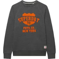 Superdry för män. M2014553A Sudadera Felt Applique Relaxed grå (XL), Casual, Bomull