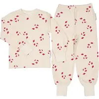 Geggamoja Pyjamas Tvådelad Candycane Beige - 98/104