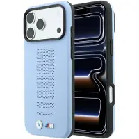 BMW M Blue Perfo Metal Logo MagSafe-fodral för iPhone 18 Pro / 17 Pro – Blått