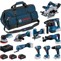 Bosch 18v 10 Toolkit + 3x5.0ah+gal+l-bag Elektriskt Verktygssats