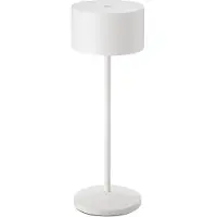 Sigor LED-bordslampa Veluna, vit, höjd 25 cm, IP44, dimbar, CCT dimbar, Vitt / opal, Vardagsrum / matsal, Aluminium / grå / zink, Modern