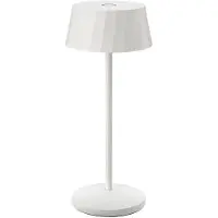Sigor LED-bordslampa Facetta, vit, 22 cm, metall, CCT IP44 dimbar, Vitt / opal, Vardagsrum / matsal, Aluminium / grå / zink, Modern, LED-bordslampa
