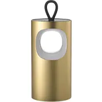 Sigor LED-bordslampa Lunari, guldfärgad 16 cm metall CCT IP44 dimbar, Mässing / guld, Vardagsrum / matsal, Aluminium / grå / zink, Modern, LED-bordslampa