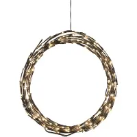 Konstsmide 3365-600 Dörrkrans med belysning Krans Varmvit LED Brun