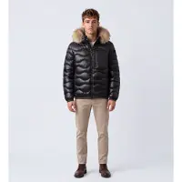 Blauer för män. 26WBLUC03065 Wavefur vadderad jacka svart (M), Casual, Polyamid