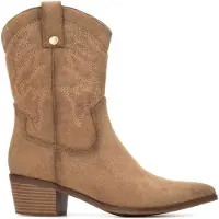 Xti för kvinnor. 14430703-BEIGE Stövlar 144307 brun (39), 3 till 5 cm, Zip, Casual