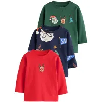 Next T-shirt 'Christmas' marinblå / vass / röd / off-white