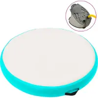 vidaXL Uppblåsbar gymnastikmatta med pump 100x100x10 cm PVC grön