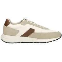 BOSS för män. 50568951 Vinston Runn-skor i läder, beige (45), Hud, Karta, Nyckelband, Casual
